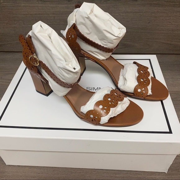 Tabitha Simmons | Bobbin Laser Cut Leather Sandals - Picture 7 of 15